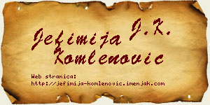 Jefimija Komlenović vizit kartica